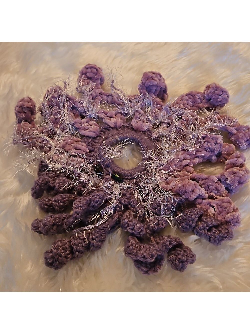 Handmade Sea Swirl Scrunchie Octopus Jellyfish Crochet Hair Elastic